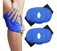 Lot de 2 coussinets rafraîchissants réutilisables, compresses chaudes/froides fermeture Velcro, soulagement douleur genoux entorse