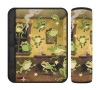 Lot de 2 coussinets respirants pour ceinture de sécurité de voiture pour adultes et enfants Grenouille M - Rempli de pièce confortable