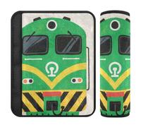 Lot de 2 coussinets souples pour ceinture de sécurité de voiture pour adultes et enfants, illustration de train vert S
