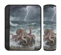 Lot de 2 coussinets souples pour ceinture de sécurité de voiture - Pour adultes et enfants - M - Mer orageuse