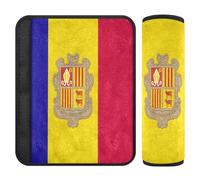 Lot de 2 coussinets souples pour ceinture de sécurité de voiture - Pour adultes et enfants - Taille S - Drapeau d'Andorre
