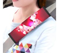 Lot de 2 coussinets universels pour ceinture de sécurité de voiture - Pour la Saint-Valentin - Amour - Pour harnais de landau - Pour ceinture de sécurité - Accessoires d'intérieur de voiture