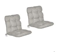 Beautissu Coussin Exterieur Jardin Flair NL - Set de 2 Coussins Chaise Jardin pour Chaise, Fauteuil ou transat de Jardin, terrasse ou Balcon - 100x50x8cm - Dossier Standard - Gris Clair