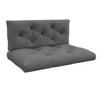Lot De 2 Coussins Assises Dossiers Banc De Jardin Canapé Dim. 120l X 80l X 12h Cm Polyester Gris