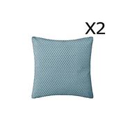 Lot de 2 Coussins bleu dehoussable - 38 x 38 cm --