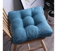 Lot de 2 coussins carrés lavables avec attaches pour intérieur/extérieur - Pour chaises et bancs - 45 x 45 cm - Bleu