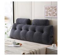 Lot de 2 coussins compensés pour lit avec bande de nuque amovible et lavable, soutien lombaire pour lit et canapé, idéal pour la lecture, gris, 137 x 50 x 20 cm