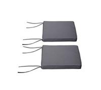 Outsunny Lot de 2 Coussins de Chaise de Jardin Coussin Chaise extérieur Coussins d'assise déhoussables Rembourrage 5 cm Tissu Polyester dim. 45L x 45l cm Gris foncé