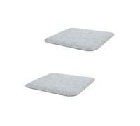 Lot de 2 coussins d'assise carrés GRACE, en feutre gris
