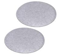 Lot de 2 coussins d'assise JONITA pour chaises de salle à manger ou bureau, galettes de chaise ou fauteuil rondes en feutre gris
