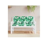 vidaXL Lot de 2 coussins de banc de jardin - Motif de feuilles - Extérieur/Intérieur