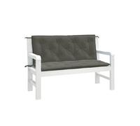 vidaXL Coussins de banc de jardin – Lot de 2 – Gris clair mélangé en tissu