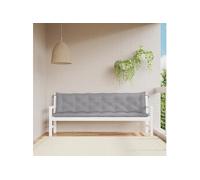vidaXL Coussins de banc de jardin Lot de 2 200x50x7 cm Tissu Oxford imperméable avec cordes Gris