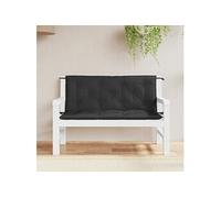 Lot de 2 Coussins de Banc de Jardin, Revêtement de Banc avec Jeux de Cordes, Coussin d'Extérieur Imperméable, Noir 120x50x7 cm Tissu Oxford