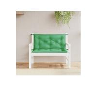 vidaXL Lot de 2 coussins de banc de jardin 100x50x7 cm Tissu Oxford imperméable Vert 361664
