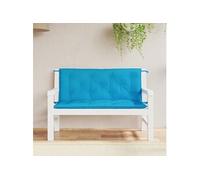 vidaXL Coussins de banc de jardin Lot de 2 – Imperméable, Tissu Oxford Bleu clair, jeux de cordes