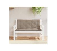 vidaXL Coussins de banc de jardin Lot de 2 Taupe 120x50x7 cm Tissu Oxford Imperméable