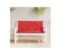 vidaXL Coussins de banc de jardin 361684 - Lot de 2 imperméables avec cordes - Rouge