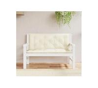 vidaXL Coussins de banc de jardin Lot de 2 361680 – Imperméable avec jeux de cordes – Blanc