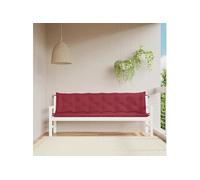 vidaXL Lot de 2 coussins de banc de jardin – Imperméable, Tissu Oxford avec cordes Rouge Bordeaux