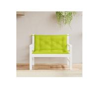 vidaXL Lot de 2 Coussins de Banc de Jardin, Revêtement de Banc avec Jeux de Cordes, Coussin d'Extérieur Imperméable, Vert Vif Tissu Oxford
