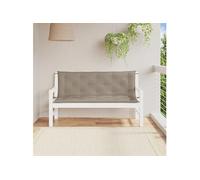 vidaXL Lot de 2 coussins de banc de jardin 361705 – Imperméable, jeux de cordes – Taupe