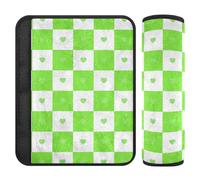 Lot de 2 coussins de bretelles verts à carreaux de buffle pour plus de confort de conduite pour van forro para cinturon de seguridad