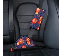 Lot de 2 coussins de ceinture de sécurité de voiture, oreiller de ceinture de sécurité avec ajusteur de ceinture de sécurité pour bébé enfant (Petit lion)
