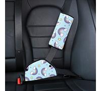 Lot de 2 coussins de ceinture de sécurité de voiture, oreiller de ceinture de sécurité avec ajusteur de ceinture de sécurité pour bébé enfant (arc-en-ciel)