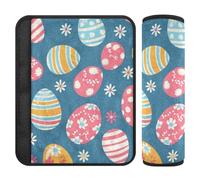Lot de 2 coussins de ceinture de sécurité motif floral œuf de Pâques pour soulager le stress sur votre cou et vos épaules pour la plupart des voitures forro para cinturon de seguridad