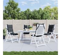 vidaXL Lot de 6 Coussins de Chaise à Dossier Haut, Galette de Siège Imperméable, Coussin d'Extérieur Anti-Glissement Jardin Terrasse, Anthracite