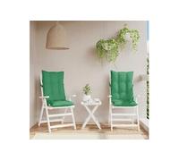 vidaXL Coussins de chaise Lot de 2 – Dossier haut, imperméables, anti-glisse, Vert