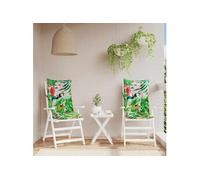 vidaXL Lot de 2 Coussins de Chaise à Dossier Haut, Galette de Siège Imperméable, Coussin d'Extérieur Anti-Glissement Jardin Terrasse, Multicolore