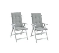 vidaXL Coussins de chaise Lot de 2 à dossier haut 120x50x4 cm tissu extérieur gris clair mélangé