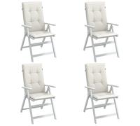 vidaXL Coussins de chaise à dossier haut Lot de 4 4002413 – Pour patio, jardin et terrasse