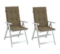 Lot de 2 Coussins de Chaise à Dossier Haut Oreillers Taupe Mélangé Tissu vidaXL