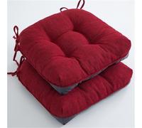 Lot de 2 coussins de chaise à nouer, 40 x 40 cm, tissu de lin avec attaches et dos antidérapant, confortable et doux, pour jardin, salon, bureau, terrasse