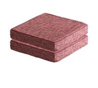 Lot de 2 coussins de chaise antidérapants de 5/8 cm d'épaisseur, garnis de mousse pour jardin, terrasse, cuisine, intérieur et extérieur, 40 x 40 x 8 cm, rouge vin