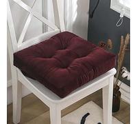 Lot de 2 coussins de chaise carrés épais de 10 cm en velours cristal, pour l'intérieur et l'extérieur : chaise de bureau, chaise à bascule, chaise de salle à manger, terrasse, camping, cuisine. Couleu