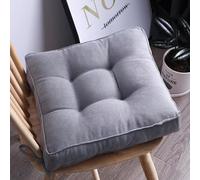 Lot de 2 coussins de chaise carrés lavables avec attaches pour intérieur et extérieur - Pour maison, bureau, cuisine, salle à manger - Gris clair - 50 x 50 cm