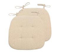 Lot de 2 coussins de chaise de cuisine antidérapants beige trapézoïdal 43 x 41 cm avec attaches confortables pour cuisine, salle à manger, décoration d'intérieur