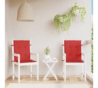 Lot de 2 Coussins de Chaise de Jardin à Dossier Bas Extérieur Rouge vidaXL