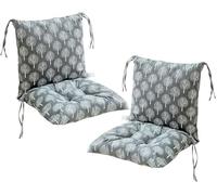 Lot de 2 coussins de chaise de jardin avec coussin de dossier, coussins de chaise de jardin, 40 x 80 x 7 cm, coussin de chaise d'extérieur et intérieur
