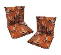 Lot de 2 coussins de chaise de jardin avec soutien dorsal pour l'intérieur et l'extérieur, coussins à dossier haut pour plus de confort et de soutien