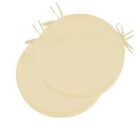 Lot De 2 Coussins De Chaise De Jardin Et D'extérieur Ronds Imperméables Coussin De Chaise Avec Attaches Galette De Chaise De Salle À Manger 5cm D'Épaisseur Pour Salle À Manger(Beige,40cm)