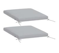 Lot de 2 coussins de chaise de jardin - Outsunny - imperméables pour mobilier extérieur - antidérapants - lavables - 50x50 cm - gris