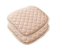 Lot de 2 coussins de chaise de salle à manger antidérapants avec attaches en forme de U Motif écossais 45,7 x 45,7 cm Beige