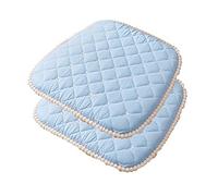Lot de 2 coussins de chaise de salle à manger - Coussins de siège antidérapants avec attaches - Motif écossais en forme de U - 45,7 x 45,7 cm - Bleu - Pour salle à manger, confort et style
