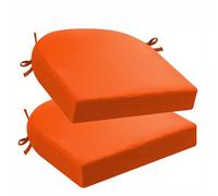 Lot de 2 coussins de chaise demi-ronds imperméables et lavables antidérapants pour chaises de bureau et de salle à manger, housses amovibles - Coussins de chaise de jardin - 40 x 40 x 5 cm