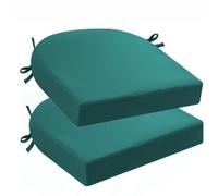 Lot de 2 coussins de chaise demi-ronds imperméables, lavables, antidérapants, pour chaises de bureau et de salle à manger, housses amovibles, vert, 43 x 40 x 8 cm, pour l'extérieur et le jardin